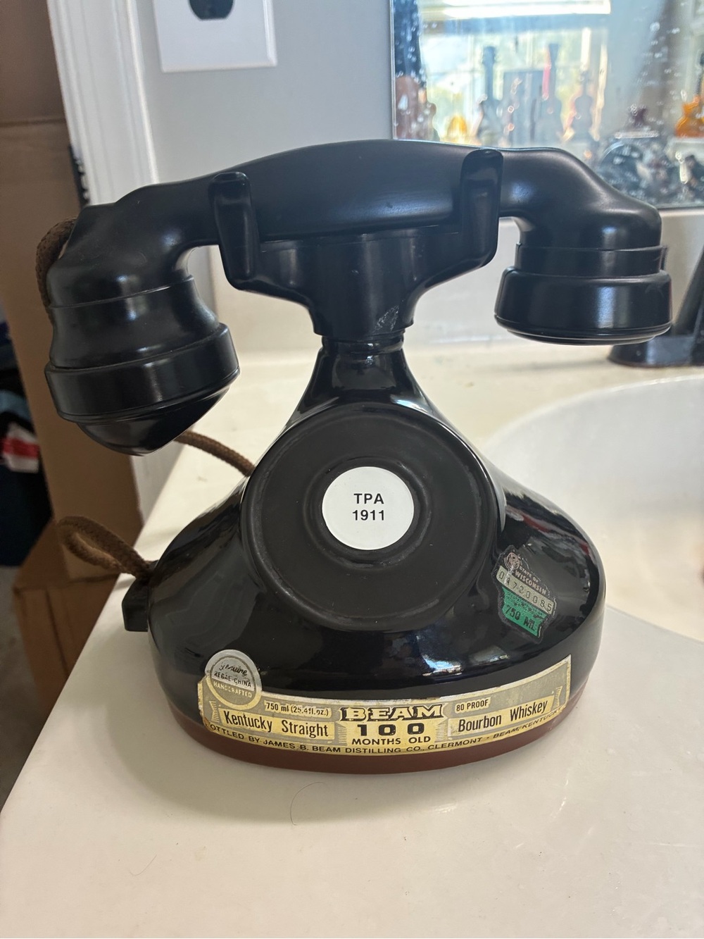Vintage 1979 Jim Beam Decanter - 1928 French Cradle Telephone - 3rd in Series